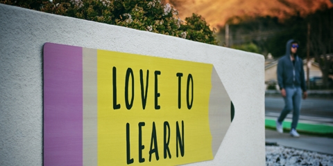 love to learn school sign